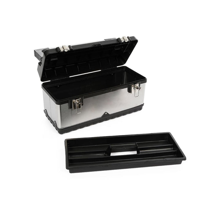 Perel toolbox, aluminum handle, removable tray, OTBA6