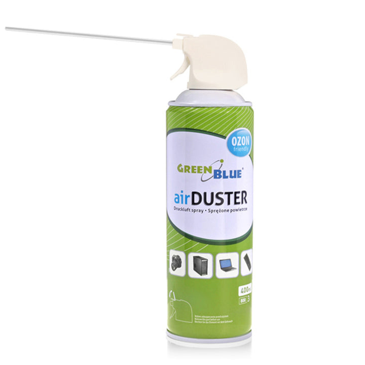 GreenBlue GB400 Compressed Air Duster Gas Spray 400ml Ozone Friendly Aerosol Can Tube PC Laptop Cleaner