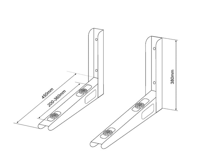 Maclean MC-621 Air Conditioner Condensing Unit Galvanized Steel Wall Mount Bracket up to 100kg