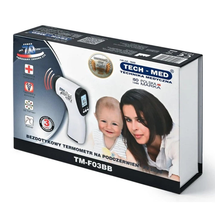 Tech-Med non-contact thermometer, LCD display, memory for 32 results, TM-F03BB