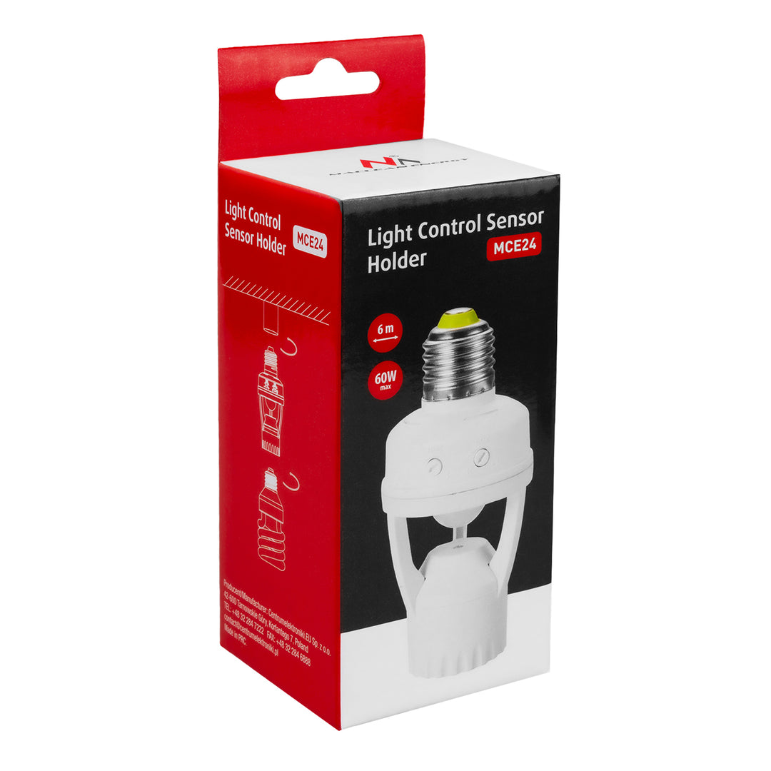 PIR Infrared Motion Sensor Detector Lamp Bulb Holder E27 LED Light Socket Switch MCE24