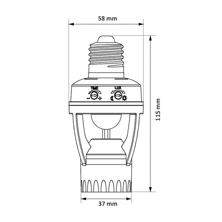 PIR Infrared Motion Sensor Detector Lamp Bulb Holder E27 LED Light Socket Switch MCE24