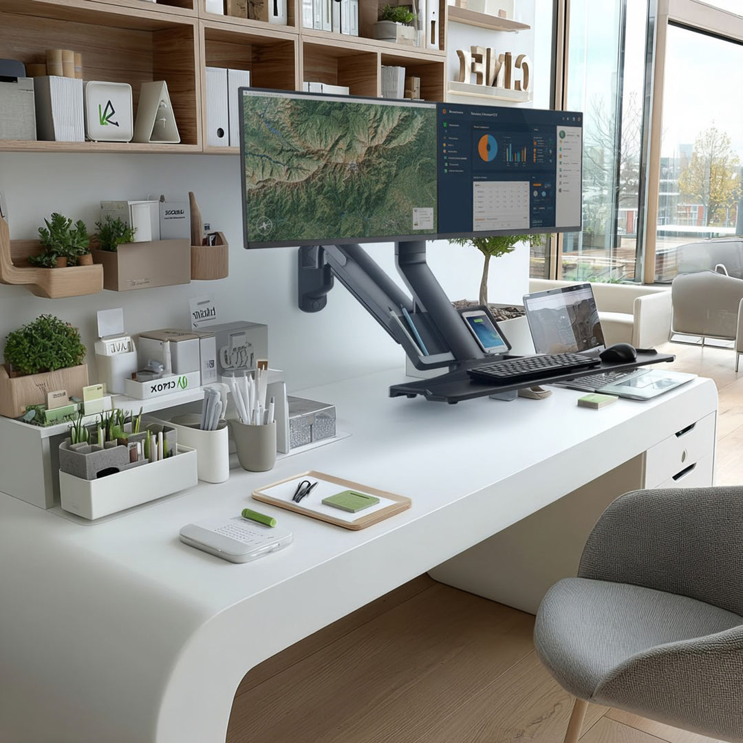 Maclean MC-633 Monatóir Balla Lúibín Sliabh Méarchláir Seilf Suí Seastán Oibre VESA 17" - 32"