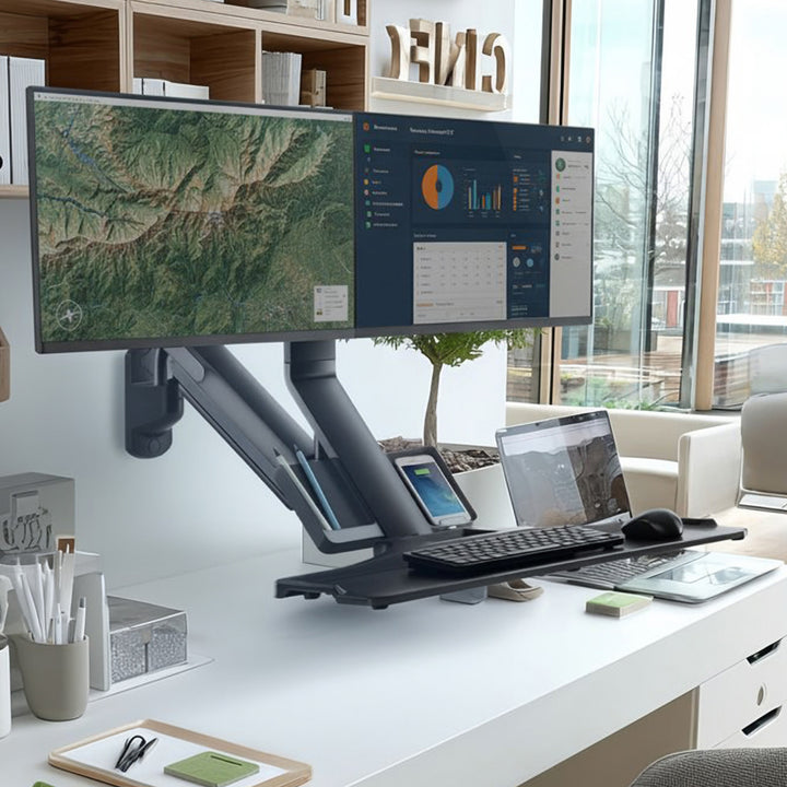 Maclean MC-633 Monatóir Balla Lúibín Sliabh Méarchláir Seilf Suí Seastán Oibre VESA 17" - 32"