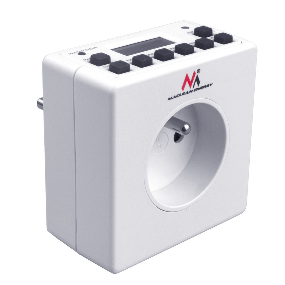 Digital timer, random function, timer, 10 programs, max 156 programs, type E, 3600W, Maclean MCE30