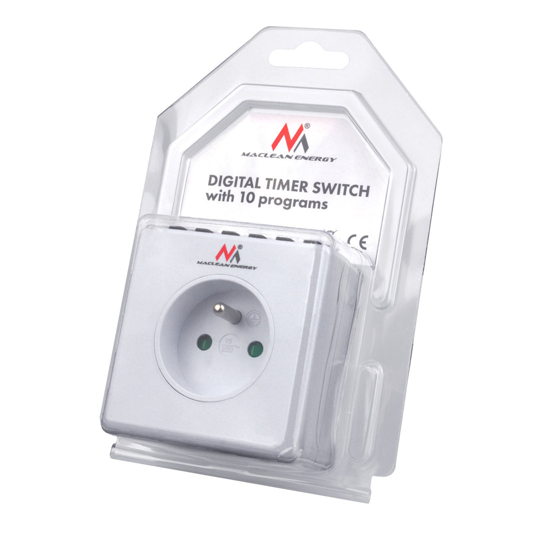 Digital timer, random function, timer, 10 programs, max 156 programs, type E, 3600W, Maclean MCE30