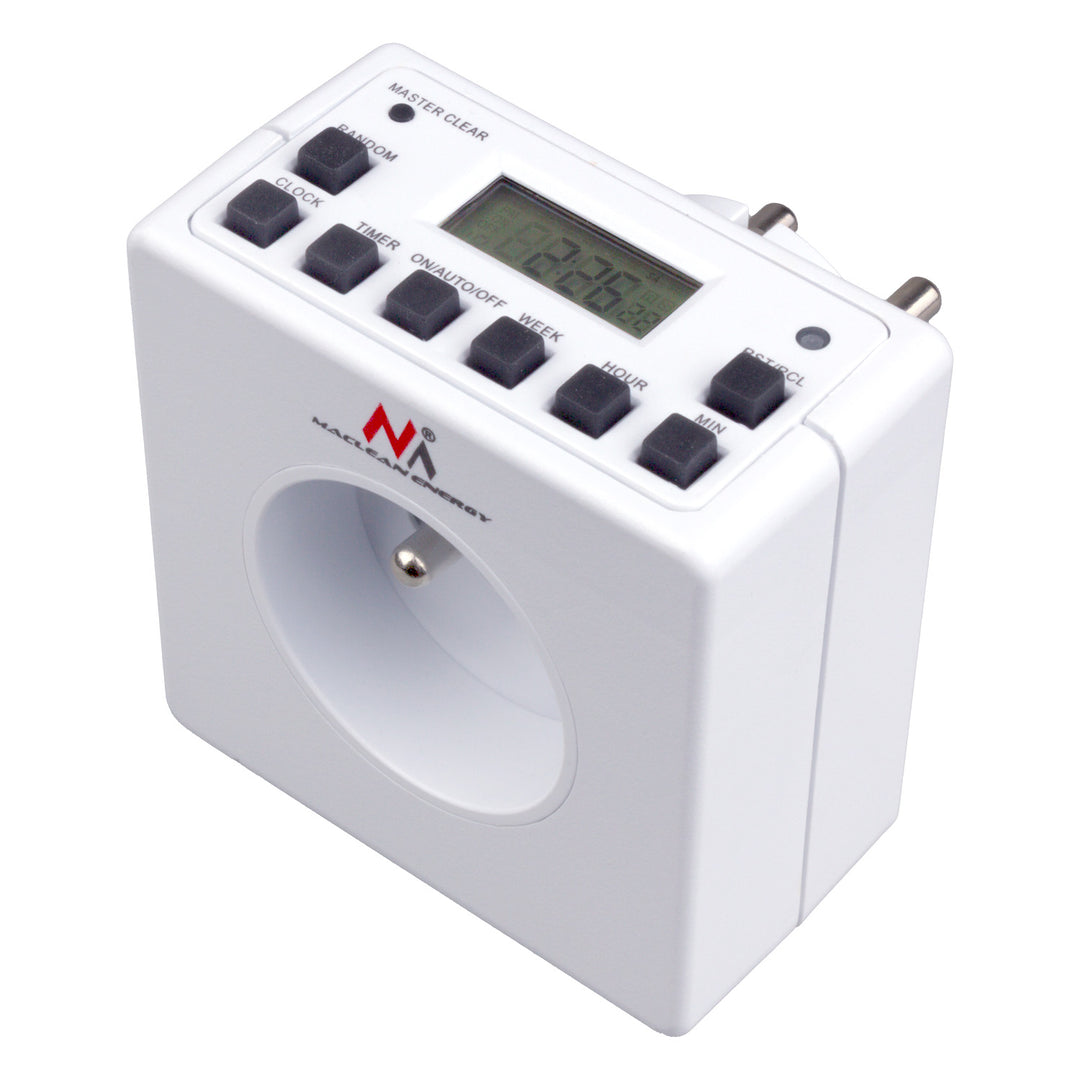 Digital timer, random function, timer, 10 programs, max 156 programs, type E, 3600W, Maclean MCE30