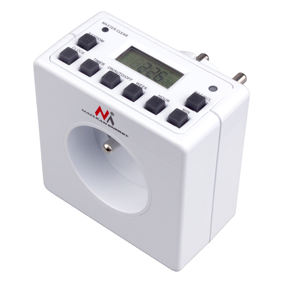Digital timer, random function, timer, 10 programs, max 156 programs, type E, 3600W, Maclean MCE30