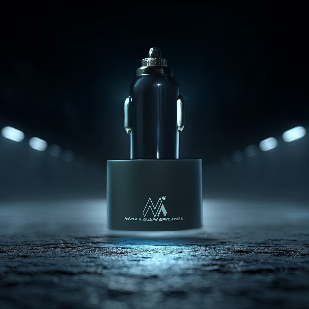 Maclean MCE76 Triple Car Charger Dual USB Lightning IOS GPS Android Quick Charge Cigarette Socket