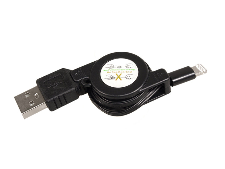 Cábla intarraingthe dubh Maclean MCTV-731 USB-lightning 8P