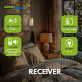 GreenBlue GB3400 PIR Sensor Motion Alarm Wireless Doorbell - 120m Range - 5 Ringtones - LED Indicator - Wireless Security Alert System
