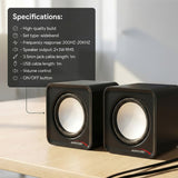 Audiocore AC870B Speakers USB Stereo USB PC Computer Laptop 6W Wired Mini Jack Volume Control