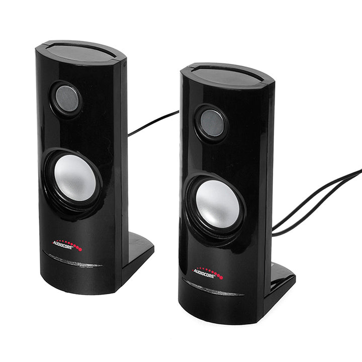 Audiocore AC870 Computer Stereo Speakers 8W PC Laptop USB Jack 3.5mm Connection Volume Control