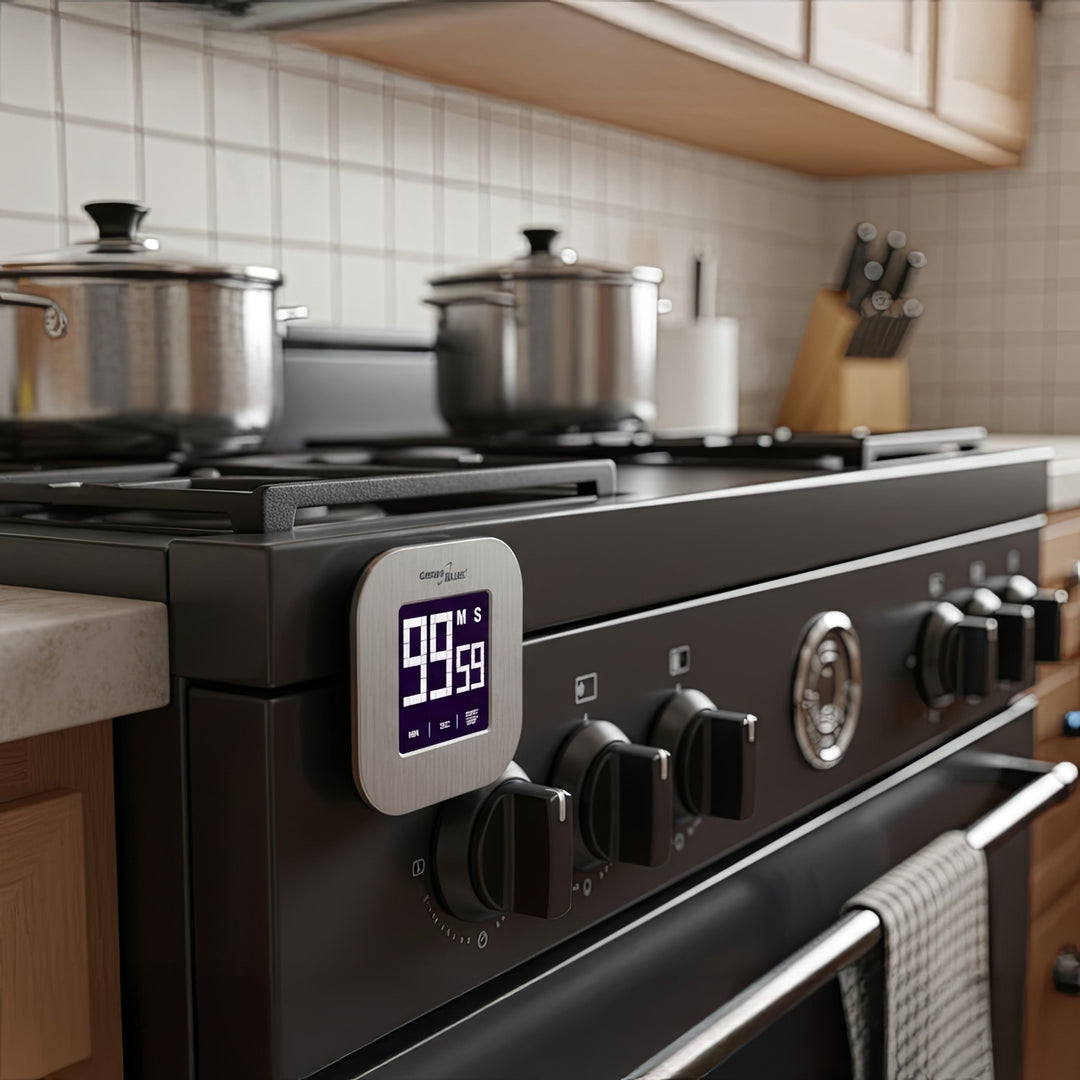 Greenblue GB524 Digital Magnetic Timer- Silver Countdown Stopwatch Magnet Back