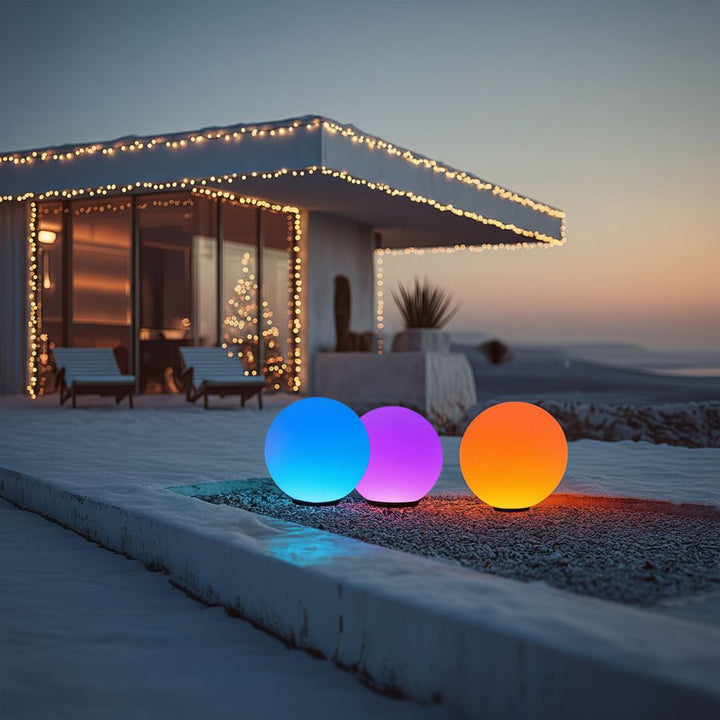 GreenBlue GB122 Garden Solar Lamp Ball LED Battery Light Patio Balcony S M L XL White / Multicolour