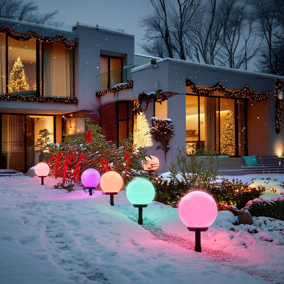 GreenBlue GB122 Garden Solar Lamp Ball LED Battery Light Patio Balcony S M L XL White / Multicolour