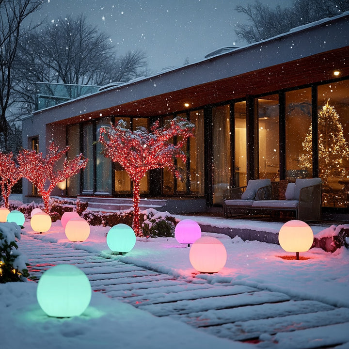 GreenBlue GB122 Garden Solar Lamp Ball LED Battery Light Patio Balcony S M L XL White / Multicolour