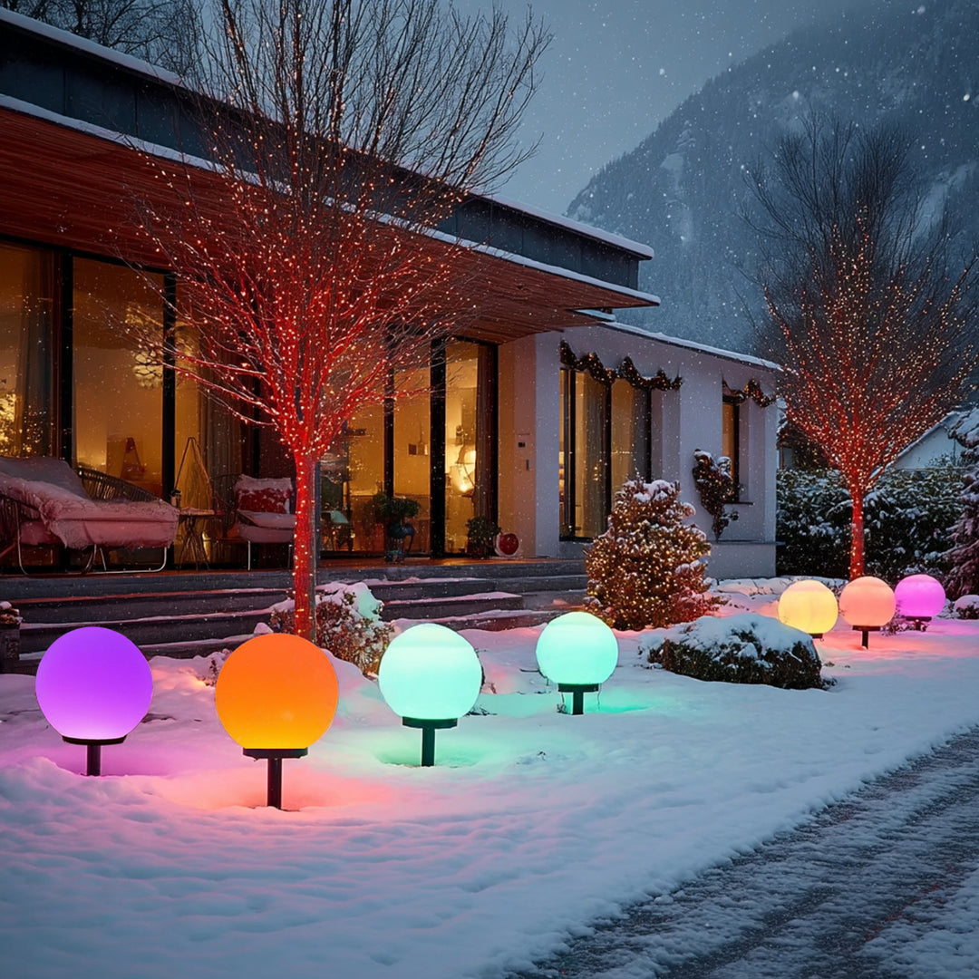 GreenBlue GB122 Garden Solar Lamp Ball LED Battery Light Patio Balcony S M L XL White / Multicolour