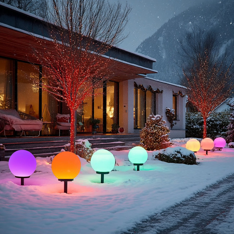 GreenBlue GB122 Garden Solar Lamp Ball LED Battery Light Patio Balcony S M L XL White / Multicolour