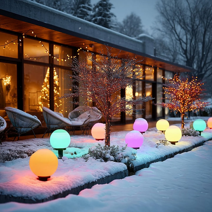 GreenBlue GB122 Garden Solar Lamp Ball LED Battery Light Patio Balcony S M L XL White / Multicolour