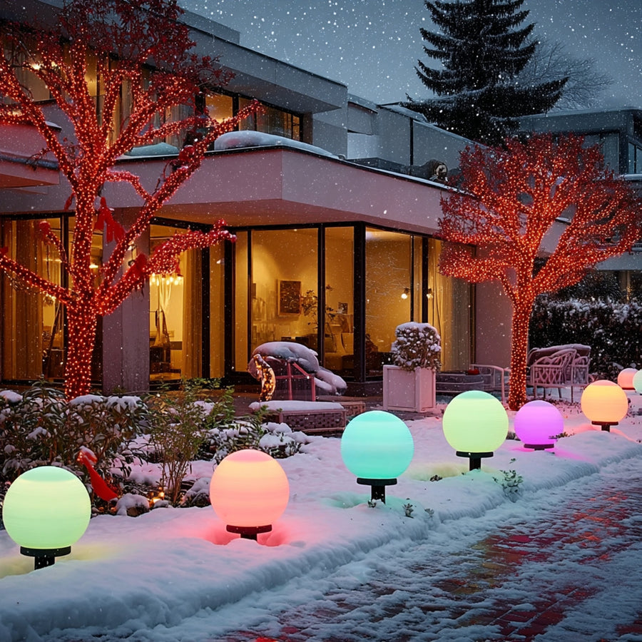 GreenBlue GB122 Garden Solar Lamp Ball LED Battery Light Patio Balcony S M L XL White / Multicolour