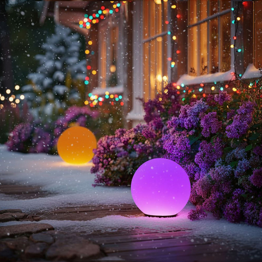 GreenBlue solar lamp, freestanding, garden, sphere 25x25x58cm, RGB LED, GB165