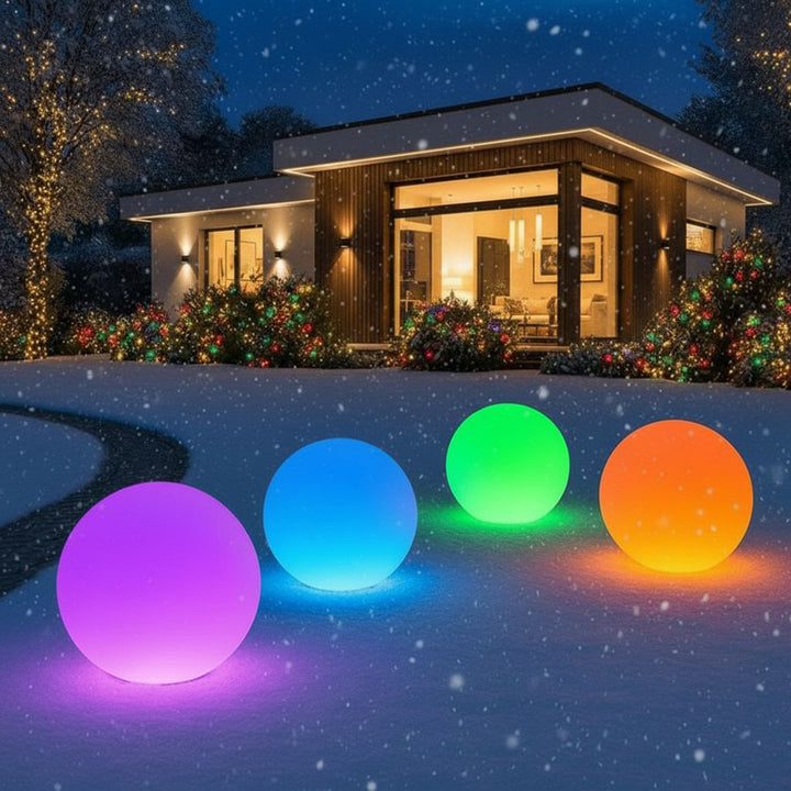 GreenBlue solar lamp, freestanding, garden, sphere 25x25x58cm, RGB LED, GB165