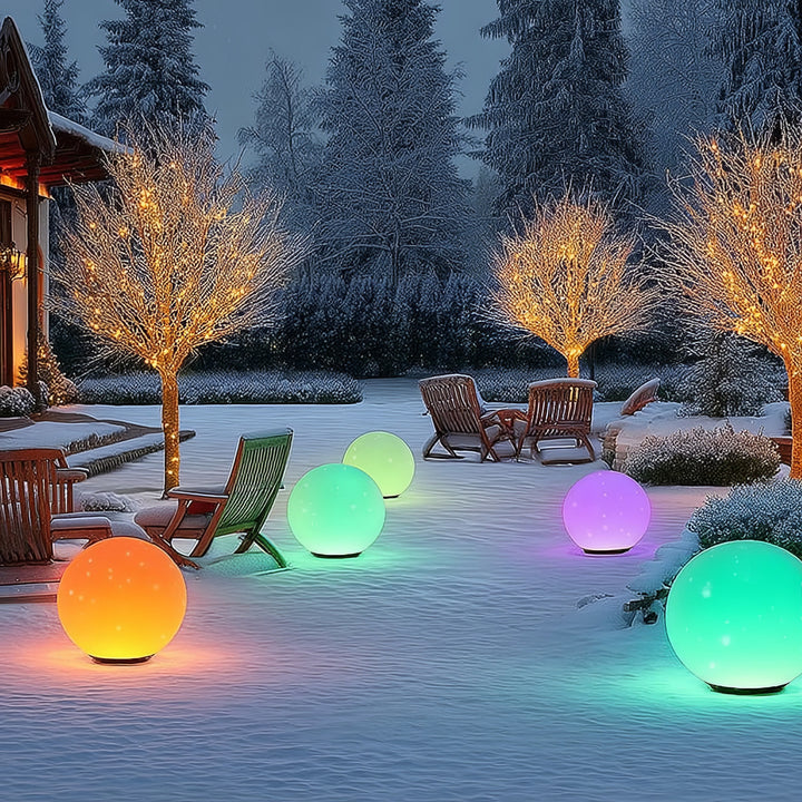 GreenBlue solar lamp, freestanding, garden, sphere 25x25x58cm, RGB LED, GB165