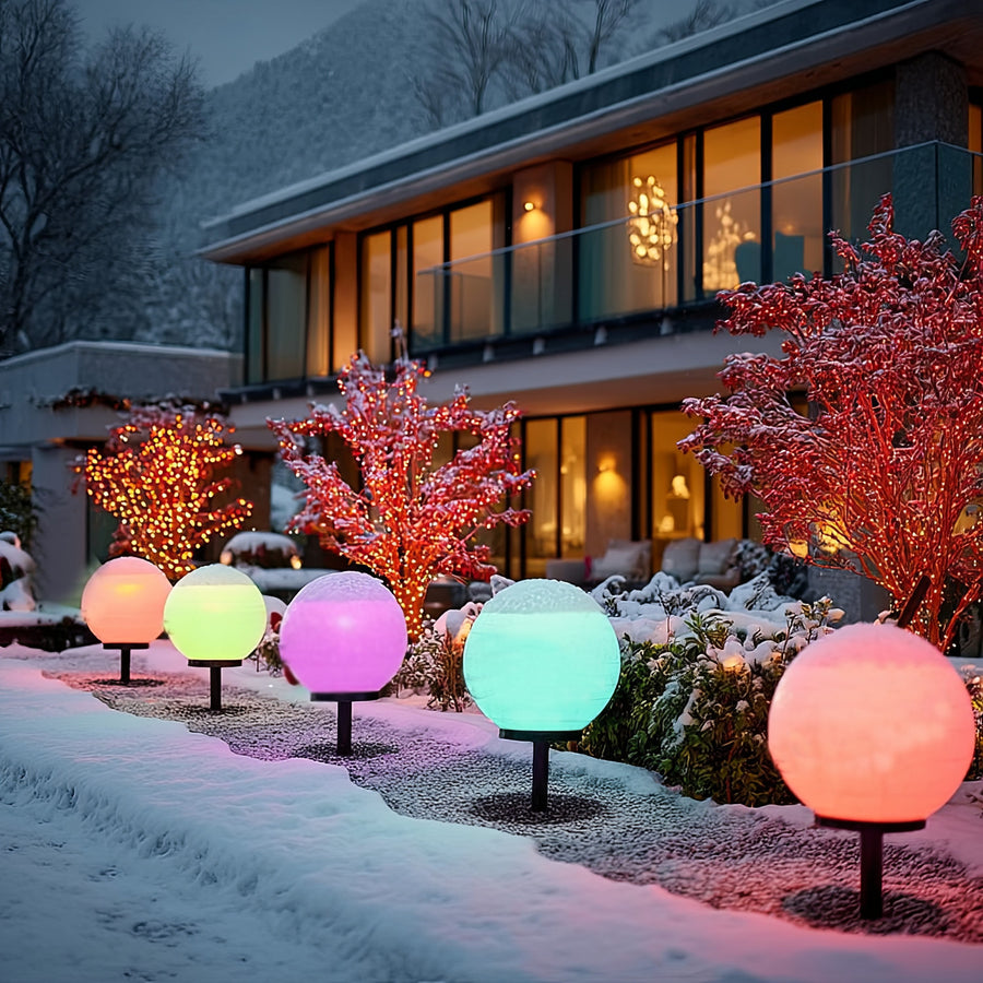GreenBlue solar lamp, freestanding, garden, sphere 25x25x58cm, RGB LED, GB165