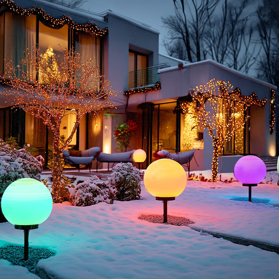 GreenBlue solar lamp, freestanding, garden, sphere 25x25x58cm, RGB LED, GB165