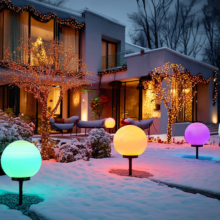 GreenBlue solar lamp, freestanding, garden, sphere 25x25x58cm, RGB LED, GB165