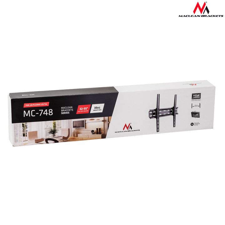 Maclean MC-748 TV Bracket Wall Mount Universal LCD LED Plasma Slim 32'' - 55" 35kg Space Saving