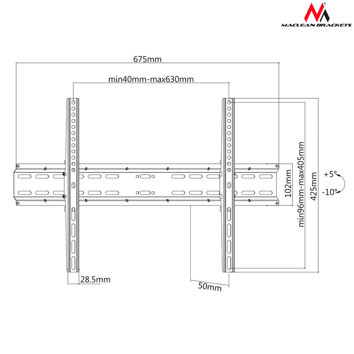 Maclean MC-749 TV Mount Wall Bracket Holder Slim Vesa 37" - 70" 35kg LCD LED Plasma