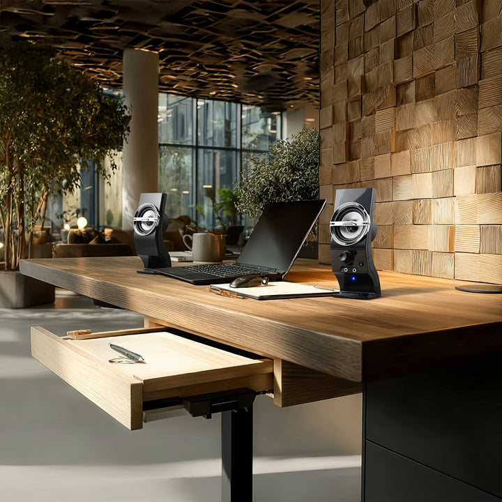 Cainteoirí Steirió Ríomhaire Audiocore AC805 do ríomhaire glúine, 2.0 Córas Steirió, USB Powered, 6W RMS Power