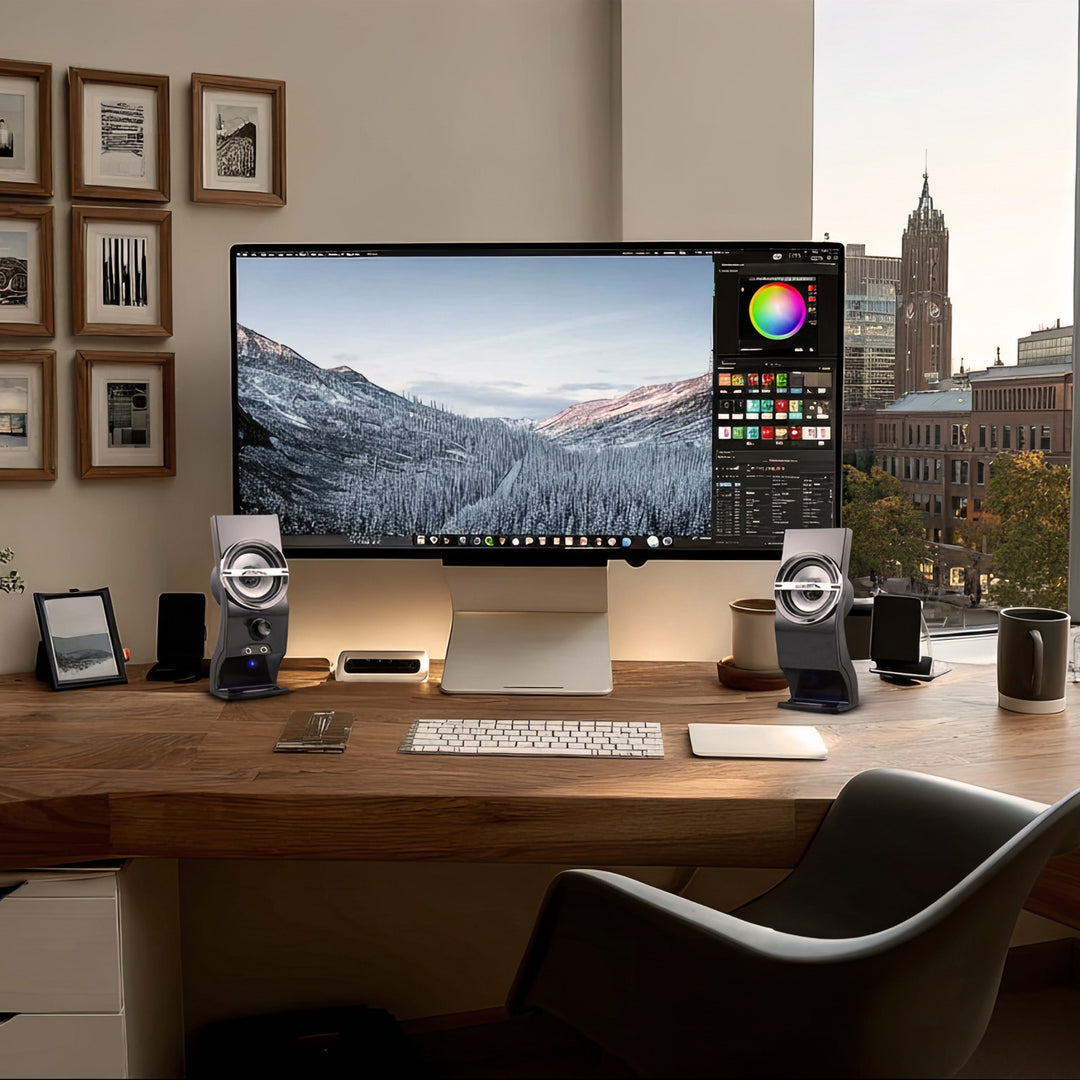 Cainteoirí Steirió Ríomhaire Audiocore AC805 do ríomhaire glúine, 2.0 Córas Steirió, USB Powered, 6W RMS Power