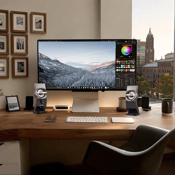 Cainteoirí Steirió Ríomhaire Audiocore AC805 do ríomhaire glúine, 2.0 Córas Steirió, USB Powered, 6W RMS Power