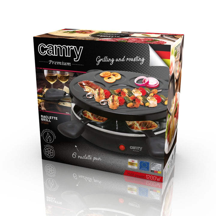 CR 6606 Camry 1200 Watt Electric Raclette Grill Toasting and Baking