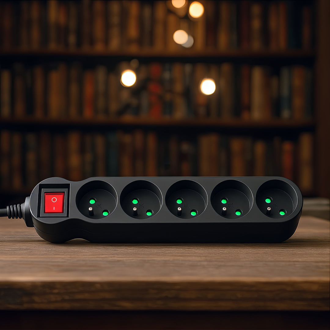 Maclean Energy MCE183 power strip 5 socket extension with switch