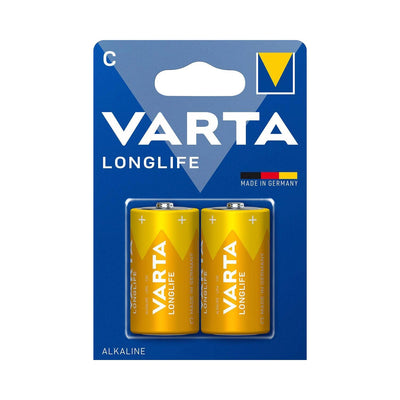 2x Varta R-14 LR14 C 1.5V alkaline battery blister