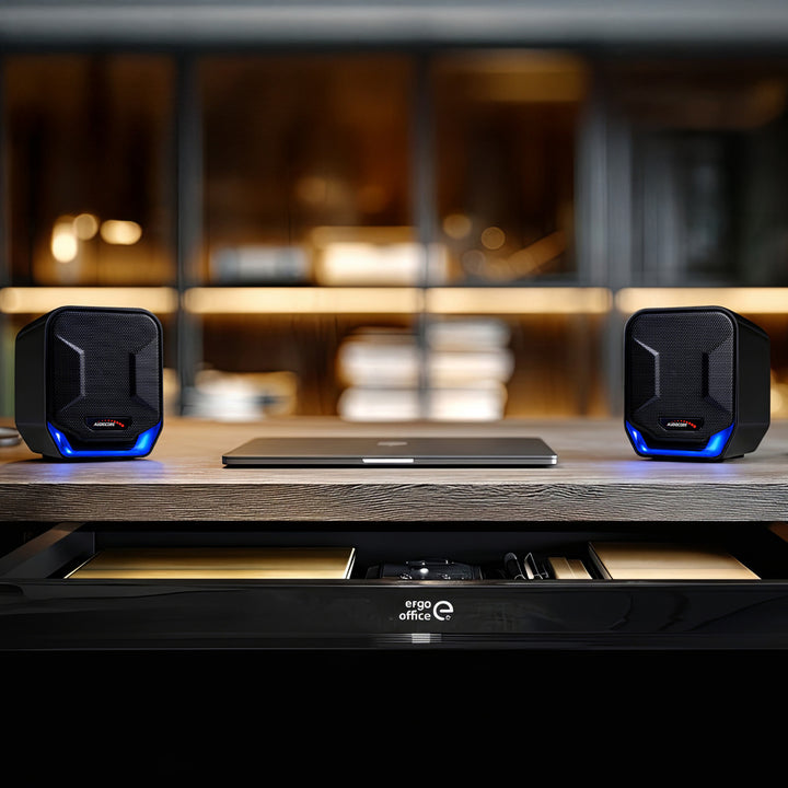 Audiocore AC865 Computer Speakers Stereo USB Notebook Laptop 3.5mm Jack LED Backlight 6W