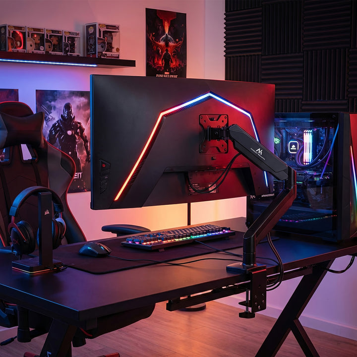 Maclean MC-775 Monitor TV Bracket Stand Desk Mount 17" - 32" Adjustable 8kg VESA Gas Spring