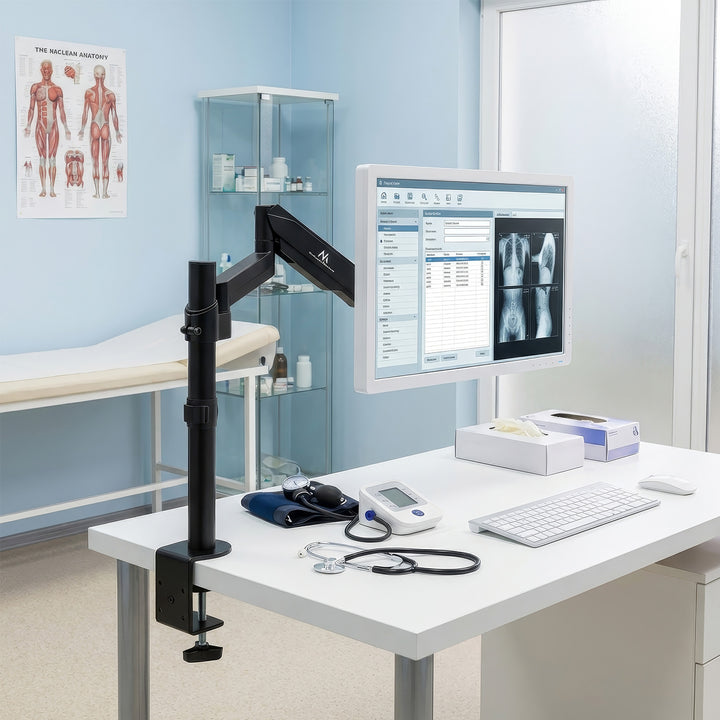 Maclean MC-775 Monitor TV Bracket Stand Desk Mount 17" - 32" Adjustable 8kg VESA Gas Spring