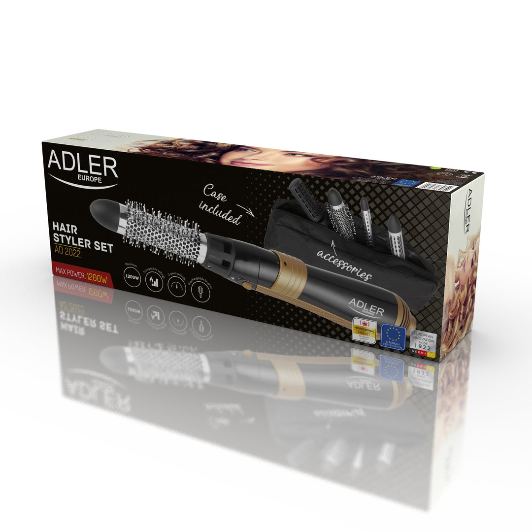 Adler curling-drying iron, multifunctional, 6 attachments, 2 temperature settings, 1000W, AD 2022
