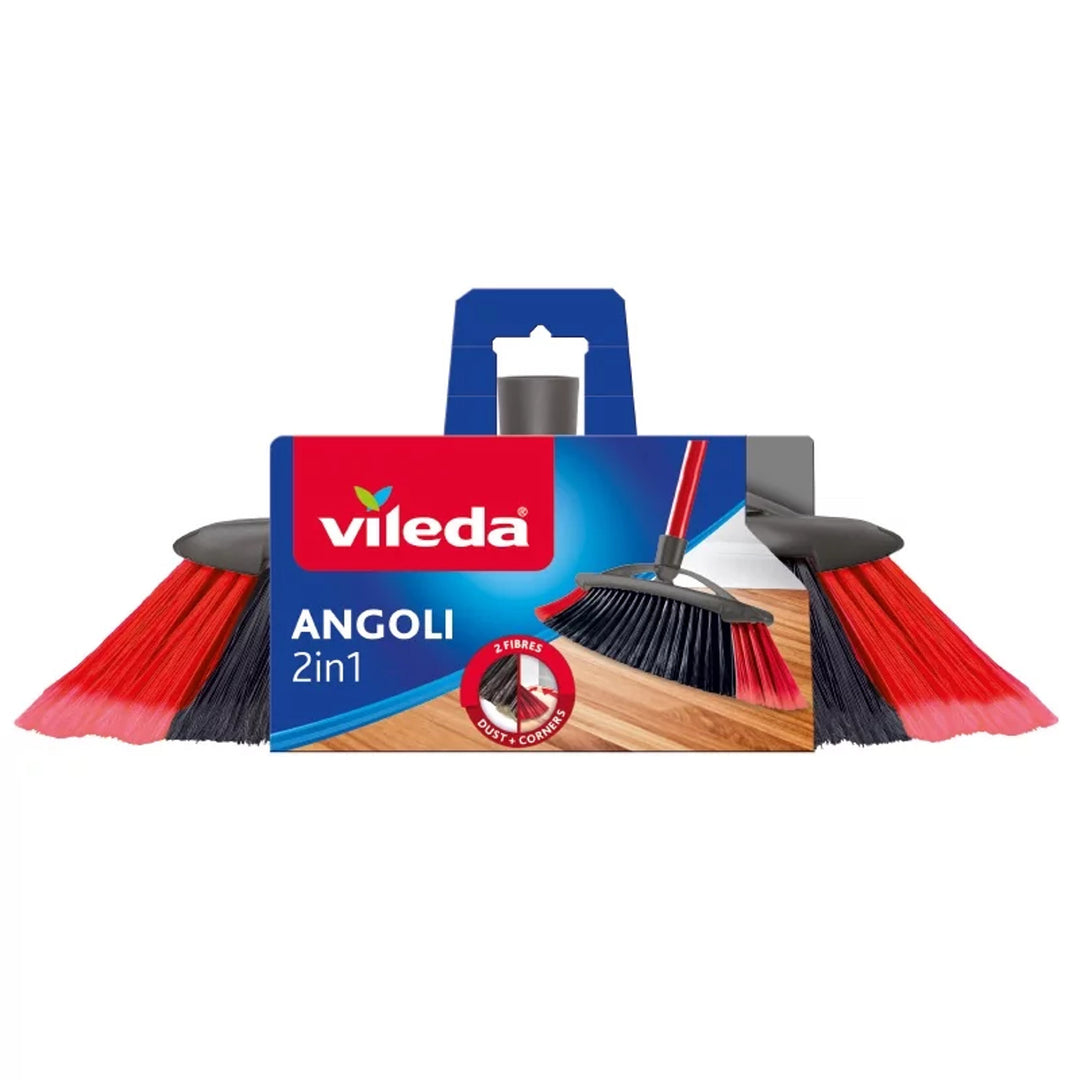 Vileda Broom XXL 2-in-1 Sweeping 2 Types of Bristles Double Cleaning Power Set 130cm
