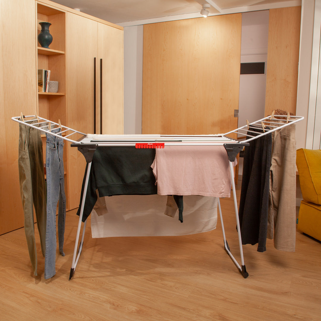 Vileda King Clothes Airer XXL Raca Triomú Sciatháin Fillte Réimse Triomú Sturdy 20m