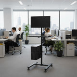 Maclean MC-793 Standing Computer Work Station Trolley Monitor TV Holder Keyboard Tray CPU Holder Castors