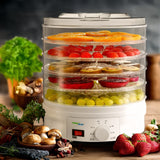 GreenBlue GB190 Food Dehydrator Fruit Vegetable 250W- 5 Trays - 35 to 70°C Temperature Control Adjustable