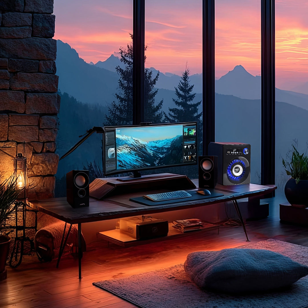 Audiocore AC910 Bluetooth 2.1 Cainteoirí Córas Steirió Callaire Raidió FM, Ionchur Cárta TF, AUX, USB-Powered