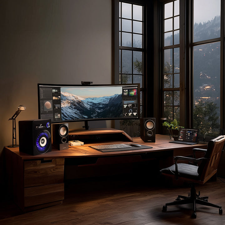 Audiocore AC910 Bluetooth 2.1 Cainteoirí Córas Steirió Callaire Raidió FM, Ionchur Cárta TF, AUX, USB-Powered