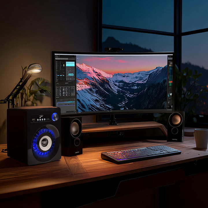 Audiocore AC910 Bluetooth 2.1 Cainteoirí Córas Steirió Callaire Raidió FM, Ionchur Cárta TF, AUX, USB-Powered